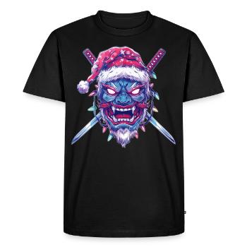Chapeau de Noël Oni Yokai Devil Mask La Reine des Neiges X - T-shirt Premium bio Homme - noir - Devant - Nico (187cm)