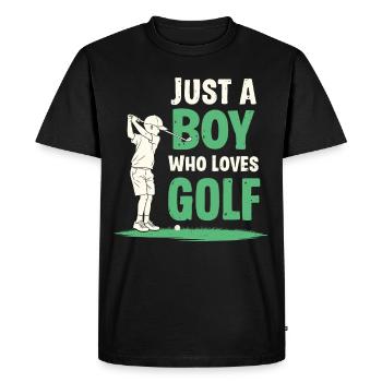 Golf, Golfer, Golfer, Golfer, Boy - Men's Premium Organic T-Shirt - black - Front - Nico (187cm)