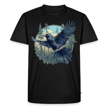 Corbeaux Corbeaux - T-shirt Premium bio Homme - noir - Devant - Nico (187cm)