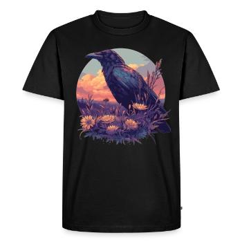 Corbeaux Corbeaux - T-shirt Premium bio Homme - noir - Devant - Nico (187cm)