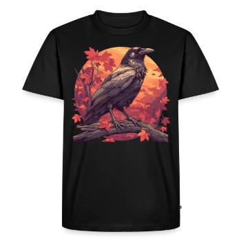Corbeaux Corbeaux - T-shirt Premium bio Homme - noir - Devant - Nico (187cm)