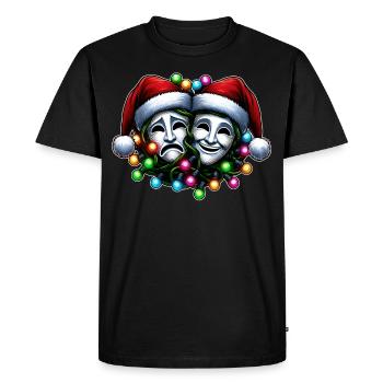 Théâtre Masques Théâtre Drame Comédie Acteurs - T-shirt Premium bio Homme - noir - Devant - Nico (187cm)
