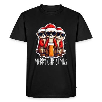 Équipement de Noël à la bière Meerkat - T-shirt Premium bio Homme - noir - Devant - Nico (187cm)