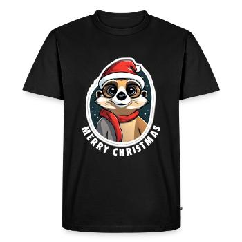Suricate de Noël - T-shirt Premium bio Homme - noir - Devant - Nico (187cm)