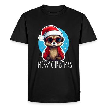 Suricate Noël - T-shirt Premium bio Homme - noir - Devant - Nico (187cm)