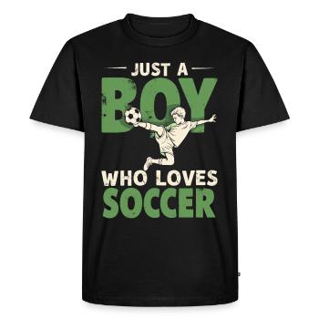 Soccer Soccer Player, Soccer Player Boy - Men's Premium Organic T-Shirt - black - Front - Nico (187cm)