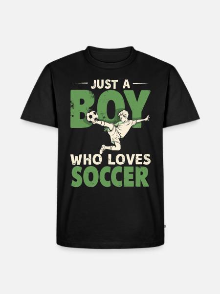 Fußball Fußballer, Fussballspieler Junge - Männer Premium Bio T-Shirt - Schwarz