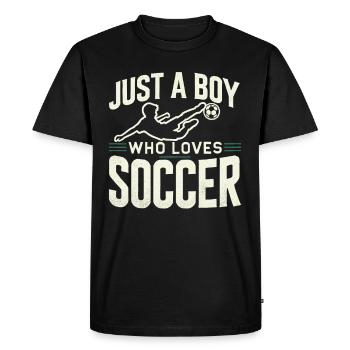 Soccer Soccer Player, Soccer Player Boy - Men's Premium Organic T-Shirt - black - Front - Nico (187cm)
