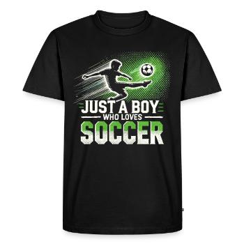 Soccer Soccer Player, Soccer Player Boy - Men's Premium Organic T-Shirt - black - Front - Nico (187cm)
