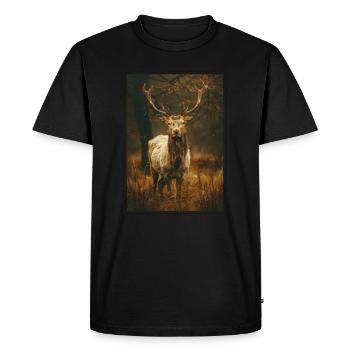 Cerf Cerf - T-shirt Premium bio Homme - noir - Devant - Nico (187cm)