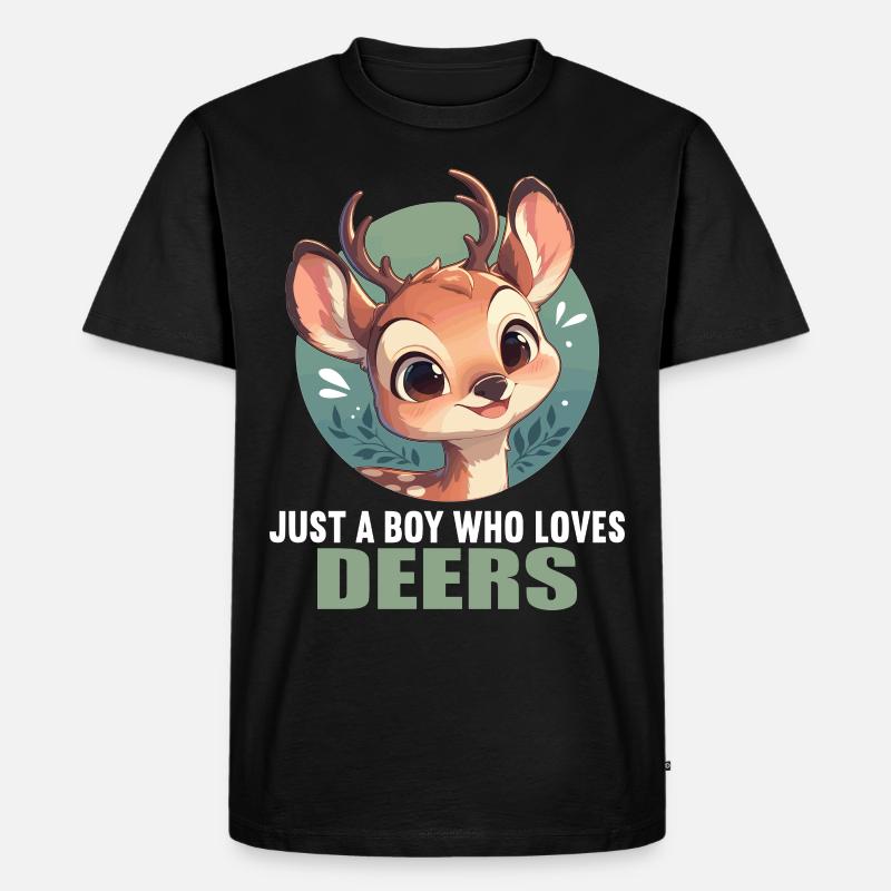Hirsche Hirsch - Männer Premium Bio T-Shirt - Schwarz