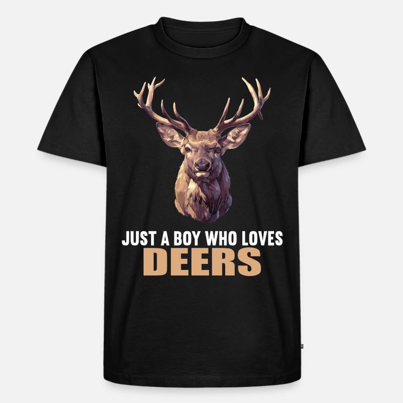 Hirsche Hirsch - Männer Premium Bio T-Shirt - Schwarz