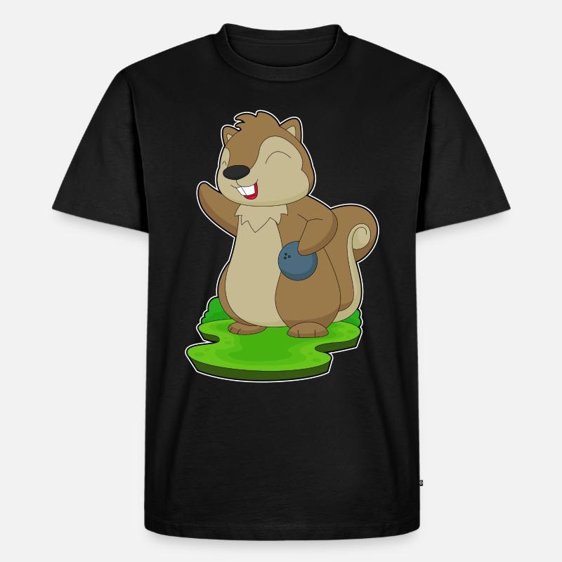 Eichhörnchen Bowling Bowlingkugel - Männer Premium Bio T-Shirt - Schwarz