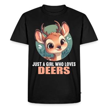 Cerf Cerf - T-shirt Premium bio Homme - noir - Devant - Nico (187cm)