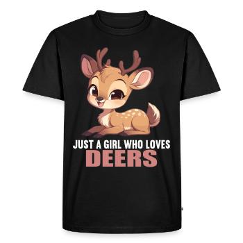 Cerf Cerf - T-shirt Premium bio Homme - noir - Devant - Nico (187cm)