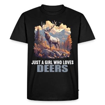 Cerf Cerf - T-shirt Premium bio Homme - noir - Devant - Nico (187cm)