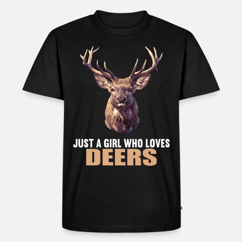 Hirsche Hirsch - Männer Premium Bio T-Shirt - Schwarz