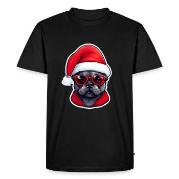 Carlin Chien Noël - T-shirt Premium bio Homme - noir - Devant - Nico (187cm)