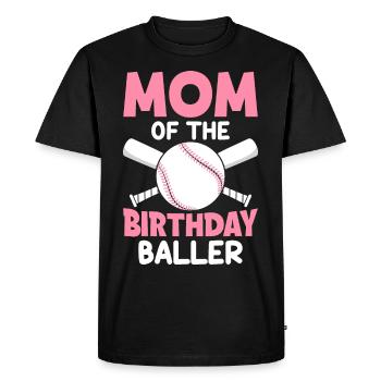 Baseball Anniversaire Joueur de Baseball Mère du Geb - T-shirt Premium bio Homme - noir - Devant - Nico (187cm)