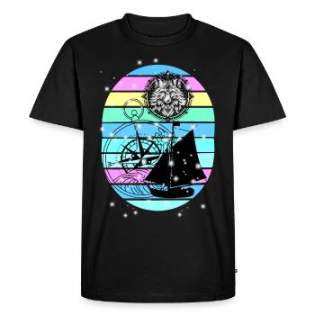 bateau à voile maritime boussole marin marin - T-shirt Premium bio Homme - noir - Devant - Nico (187cm)