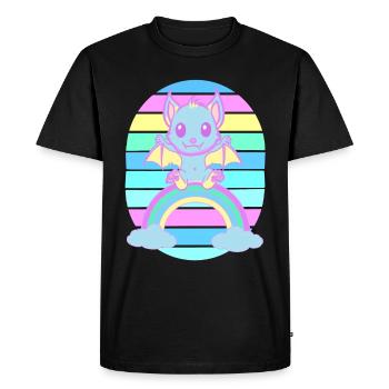 Baby Rainbow Bat Bats Kids - Men's Premium Organic T-Shirt - black - Front - Nico (187cm)