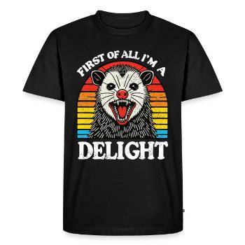First of All Im a Delight Sarcastic Angry Opossum - Men's Premium Organic T-Shirt - black - Front - Nico (187cm)