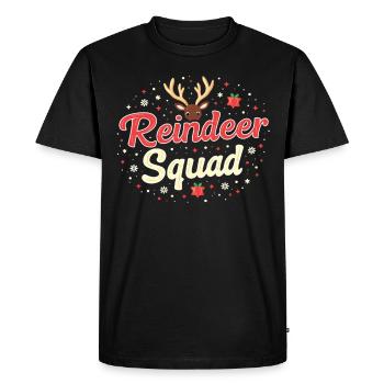Renne Squad Renne Noël Renne Noël - T-shirt Premium bio Homme - noir - Devant - Nico (187cm)
