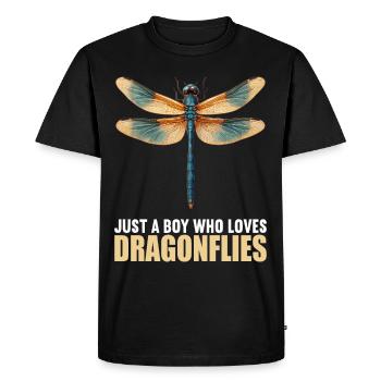 Libellules Libellule - T-shirt Premium bio Homme - noir - Devant - Nico (187cm)