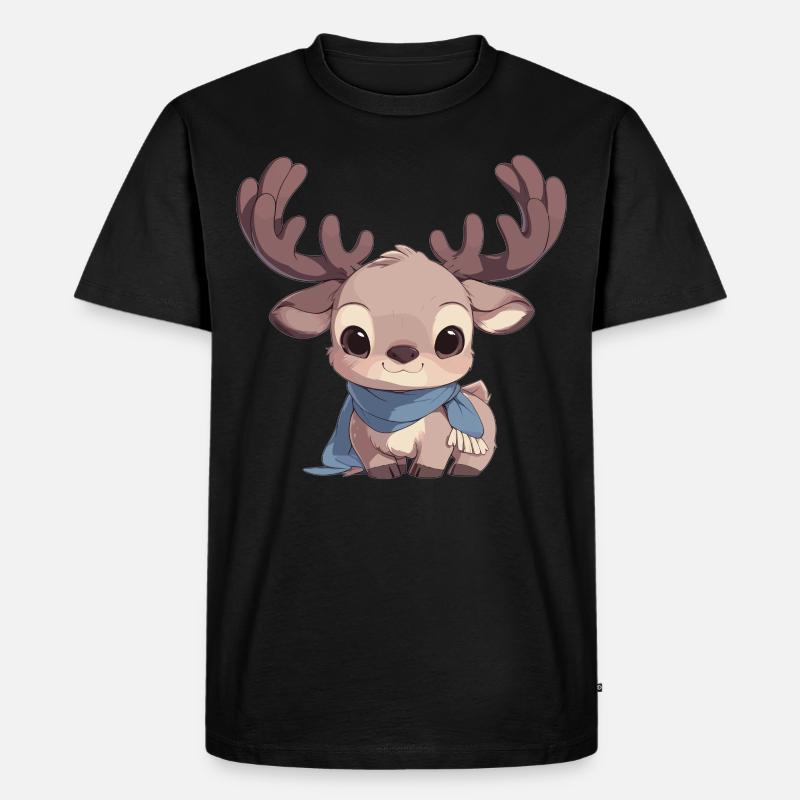 Elche Elch - Männer Premium Bio T-Shirt - Schwarz