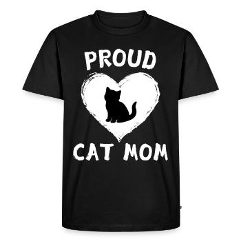 Fier chat maman cœur chat chaton chaton amoureux des chats - T-shirt Premium bio Homme - noir - Devant - Nico (187cm)