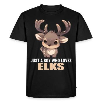 Moose Moose - Men's Premium Organic T-Shirt - black - Front - Nico (187cm)