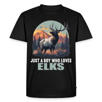 Moose Moose - Men's Premium Organic T-Shirt - black - Front - Nico (187cm)