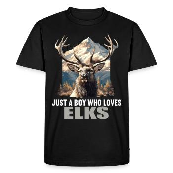 Moose Moose - Men's Premium Organic T-Shirt - black - Front - Nico (187cm)