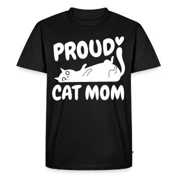 Fier chat maman chat drôle chaton - T-shirt Premium bio Homme - noir - Devant - Nico (187cm)