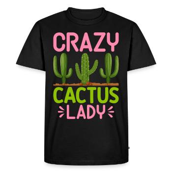 Cactus Fou, Lady Cactus, Fille, Succulente, Pfla - T-shirt Premium bio Homme - noir - Devant - Nico (187cm)