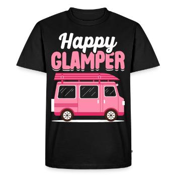 Camping Glamping Motorhome Camper Happy Glamper - Men's Premium Organic T-Shirt - black - Front - Nico (187cm)
