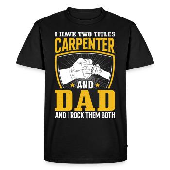 charpentier papa rock les deux menuisier menuisier - T-shirt Premium bio Homme - noir - Devant - Nico (187cm)