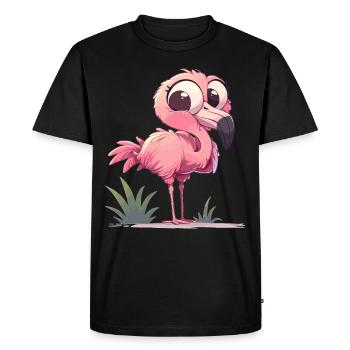 Flamants roses Flamant rose - T-shirt Premium bio Homme - noir - Devant - Nico (187cm)