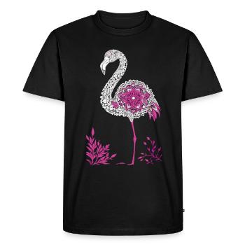 Mandala Flamingo Flamingo Waterfowl Flamingo - Men's Premium Organic T-Shirt - black - Front - Nico (187cm)