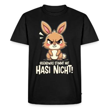 Quelque chose ne va pas avec Hasi Bad Hasi - T-shirt Premium bio Homme - noir - Devant - Nico (187cm)
