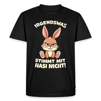 Quelque chose ne va pas avec Hasi Bad Hasi - T-shirt Premium bio Homme - noir - Devant - Nico (187cm)