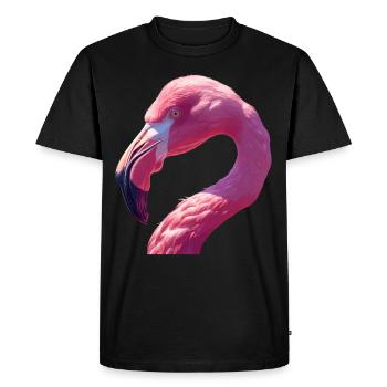 Flamants roses Flamant rose - T-shirt Premium bio Homme - noir - Devant - Nico (187cm)