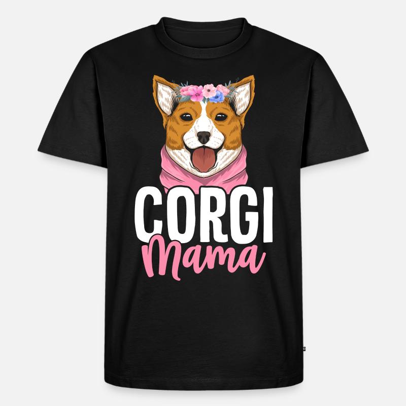 Corgi Mama - Männer Premium Bio T-Shirt - Schwarz