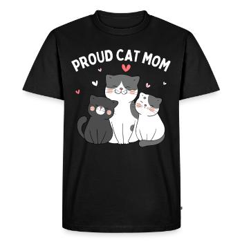 Fier chat maman chat drôle chaton - T-shirt Premium bio Homme - noir - Devant - Nico (187cm)