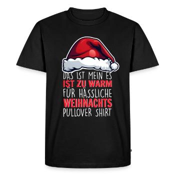 Il fait trop chaud pour les pulls de Noël moches - T-shirt Premium bio Homme - noir - Devant - Nico (187cm)