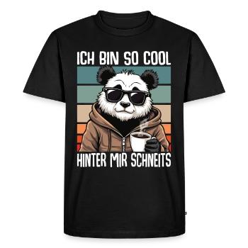 I'm So Cool Behind Me Snowy Panda - Men's Premium Organic T-Shirt - black - Front - Nico (187cm)