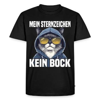 Mon signe du zodiaque Pas de mâle Chat - T-shirt Premium bio Homme - noir - Devant - Nico (187cm)