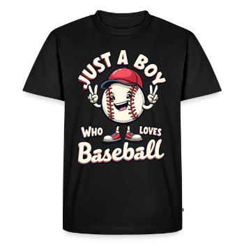 Baseball, Joueur De Baseball, Garçon, Joueur De Baseball - T-shirt Premium bio Homme - noir - Devant - Nico (187cm)