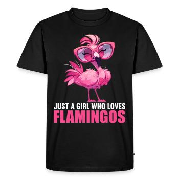Flamants roses Flamant rose - T-shirt Premium bio Homme - noir - Devant - Nico (187cm)