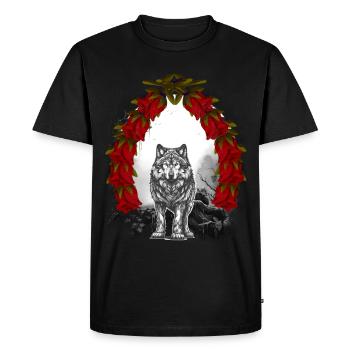 Christmas Christmas Fairy Tale Wolf Wolves Children - Men's Premium Organic T-Shirt - black - Front - Nico (187cm)